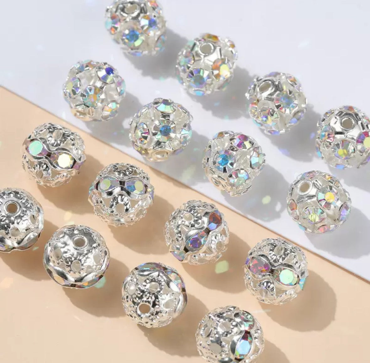 A.0000 新作:ダイヤモンドロンデルビーズ:6mm 8mm