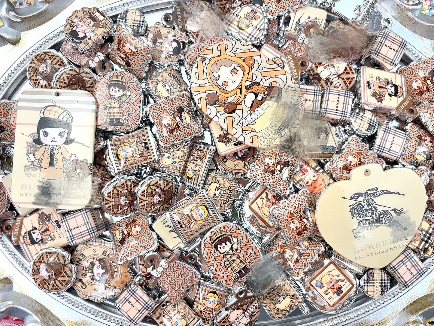 A.0061 新作シルバー加工ビーズ:バーバリ