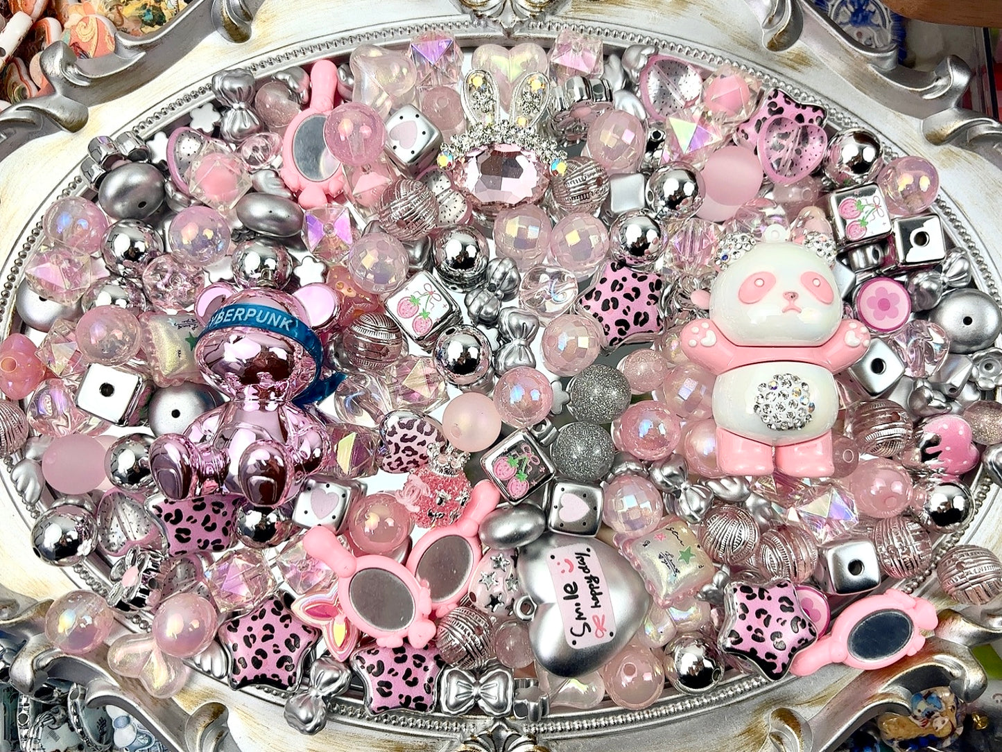 A.00001 973 新作ビーズ:ピンクグレー 🩷🩶 お得