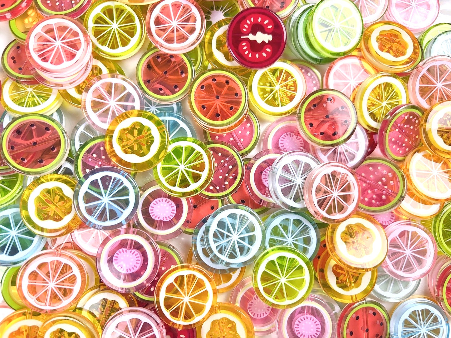 A.00001 699 新作ビーズ:果物🍎🍊🍇🍋🟩