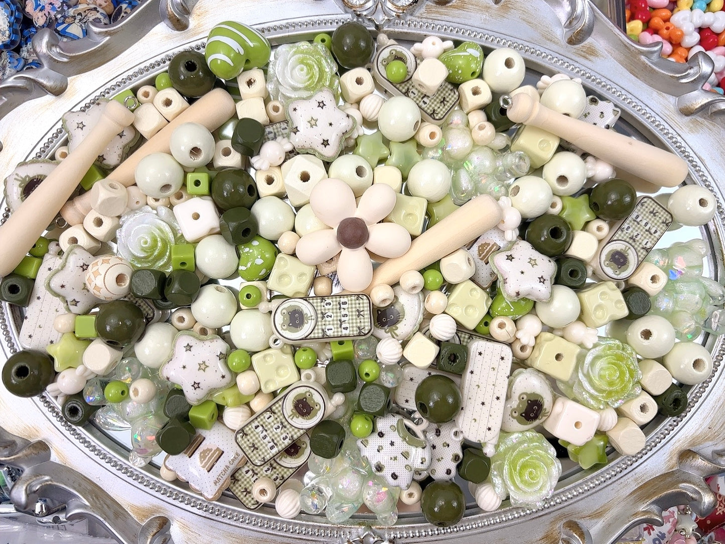 A.0021 新作ビーズ：抹茶ケーキ🍰🍵　お得