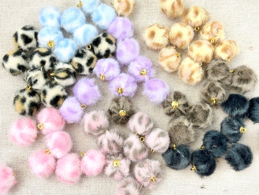 A.00003 新作缶付きビーズ：ヒョウ柄祭り　16mm 8色　