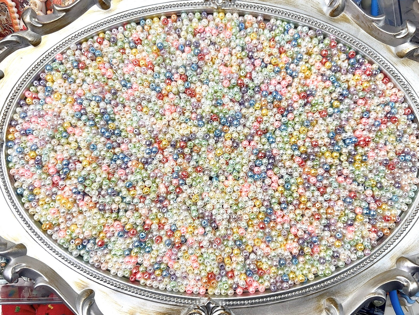 A.00001 978 新作ガラスパール：カラフル　 4mm