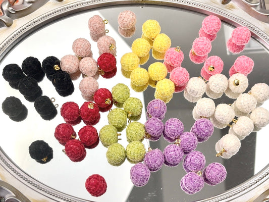 A.00001 976 新作缶付きビーズ:小香风 生地素材 15.6mm