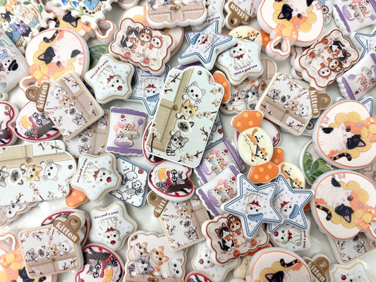 A.00001 844 新作刺繍風ビーズ：猫🐈ちゃん