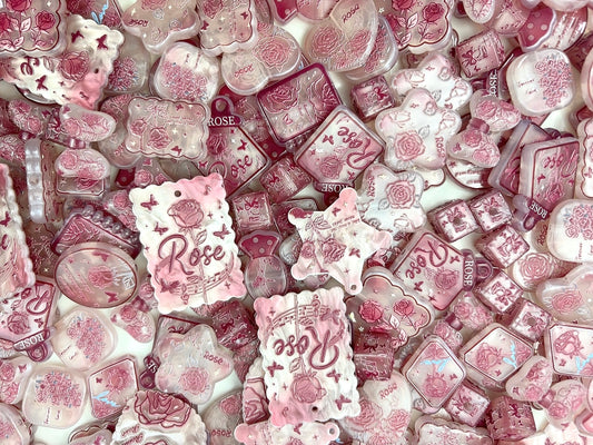 A.00001 839 新作夜光浮彫ビーズ：ローズ🥀