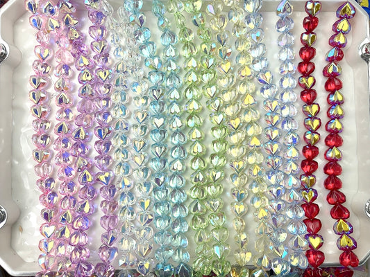 A.00001 830 新作ビーズ：ガラスハート❤️ 8色　1本