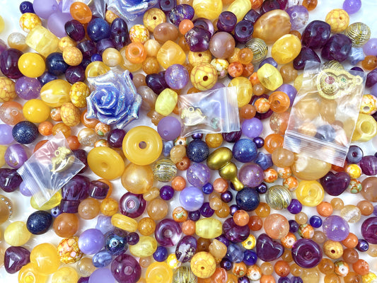 A.00001 891 新作ビーズ：オレンジ紫ミックス